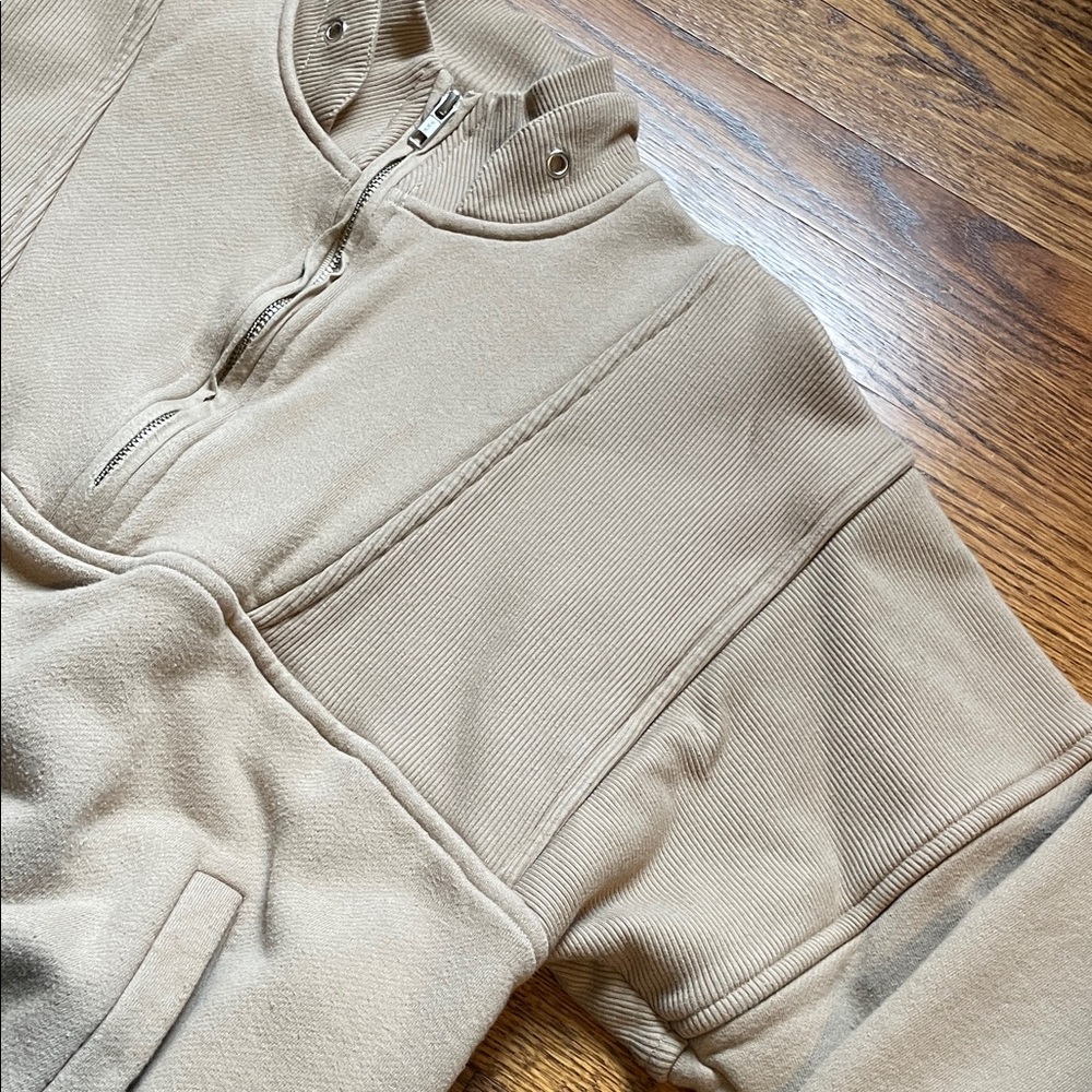 Joah Brown Tan Women's Quarter-Zip Sweater - Picture 5 of 6